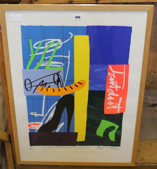 Bruce Mclean silk screen another bad night out in Sausage Street